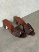 Loro Piana Brown Suede Summer Charms Sandals