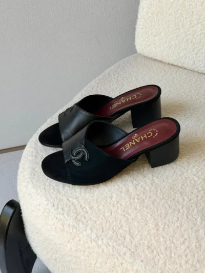 Chanel Leather CC Sandals