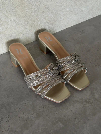 Gina Leather Embellished Roma Mules 35
