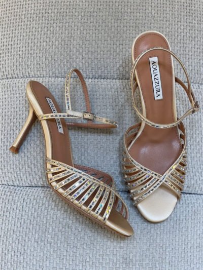 Aquazzura Hold Me Embellished Stiletto Sandals