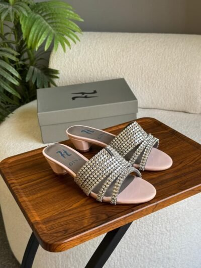 GINA Deitrich Crystal Sandals Embellished Slingback Evening Heels