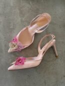 René Caovilla Neutral Peach Flower 80 Sandals